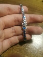 Sapphire Sterling Silver 925 Bracelet 17cm. 