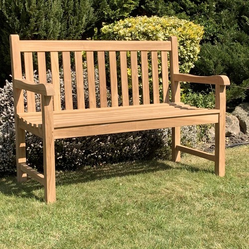Teak garden bench straight - teak,