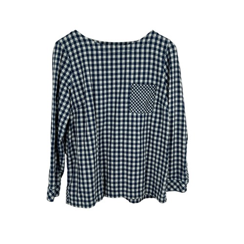Jill gingham button back top - button,