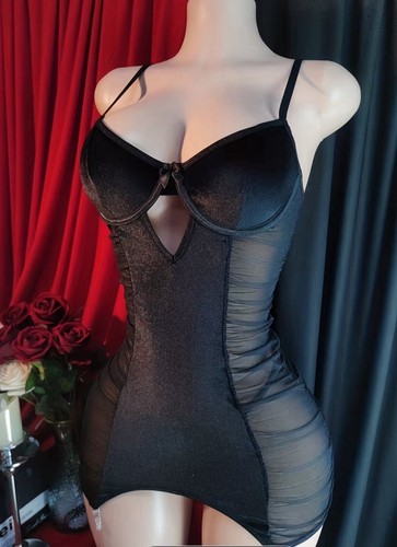 Black velvet panel basque - black,