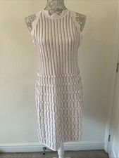 Ted Baker Pink Knitted Bodycon Owstie Dress Size 3 Uk 12 New Without Tags