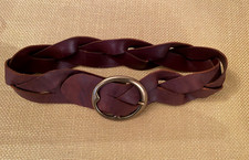 RALPH LAUREN POLO BROWN VACHETTE LEATHER BRASS BUCKLE WIDE BELT SIZE. 28 INCH