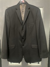 Ben Sherman Vintage Retro Black Pinstripe Suit Jacket Blazer Mod Scooter 3button