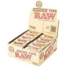 Genuine Raw Perforated Wide Tip Natural Cotton Smoking Rolling Roach Card Filter