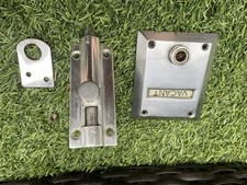 Grandads Garage Sale Vintage Toilet Vacant Engaged Lock Nickel On Brass