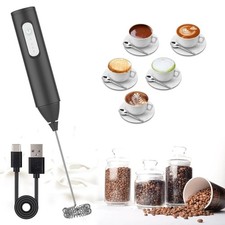 MINI Milk Frother USB Rechargeable 3 Speeds Foam Maker Coffee Whisk Mixer Electr