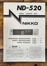 Nikko ND-520 Cassette Owners / User Manual *Original*