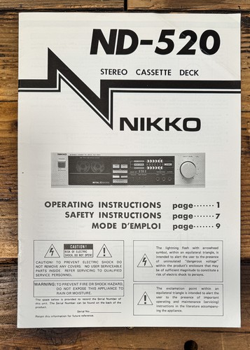 Nikko 520 cassette owners - nd-520,