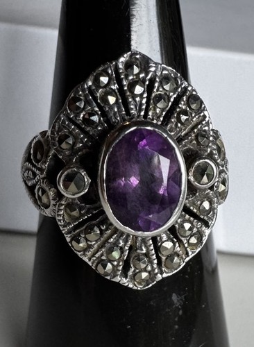 Vintage amethyst marcasite - vintage, &