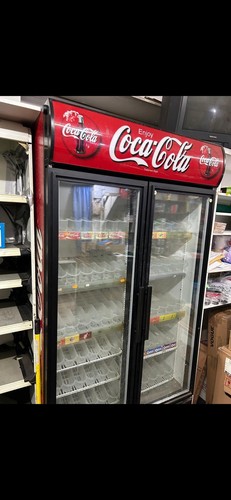 Coke double fridge with drinks - fridge,