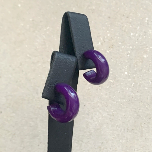 Vintage purple earrings - purple,