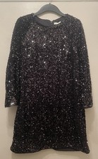 H&M Black Sequin Shift Dress