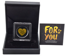 Pure Gold 24 Carat Heart 3000 Francs Chad 1/1000oz BOX + COA AUT