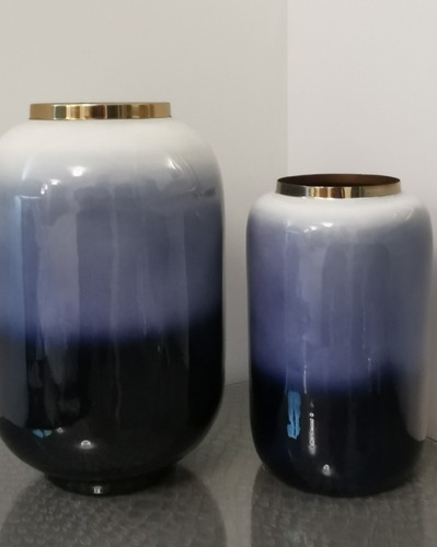 Two vase home decor blue - home,