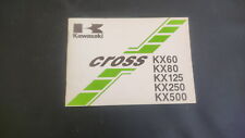 KAWASAKI KX 60-80-125-250 500 MOTORCYCLE USE AND MAINTENANCE BOOKLET 1988 MOTOCROSS