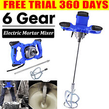Portable Electric Concrete Cement Paddle Mixer Drill Mortar 6 Speed Adjustment