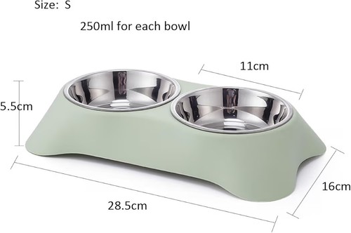 Pack dog cat bowls stainless - 2,