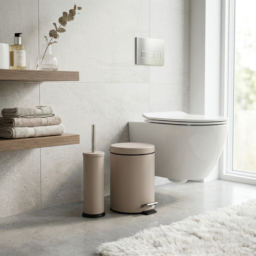 Round bathroom pedal bin - round,