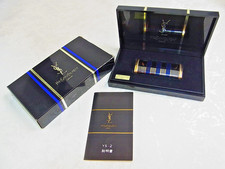 Working Yves Saint Laurent YSL Gas Lighter Blue Stripe with Box & Paper & Outer