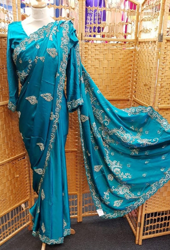 Stylish stone saree party wear - stylish,