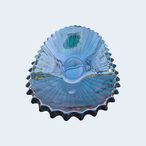 Vintage blue art glass - blue,