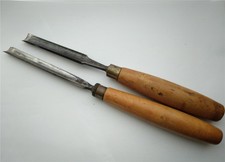 Vintage gouges, Sheffield steel,  Ward cast steel, trademark, box wood handles