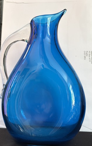 Blenko glass pitcher - glass, clear