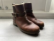 Panama Jack Women’s Brown Fur Lined Leather Biker Style Boots - Size UK 6