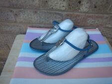 GRENDHA BLUE/SILVER TOE POST