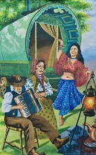 Romany Gypsy Dancer Tea Towel - Romany Gypsy Gift - N16-TT