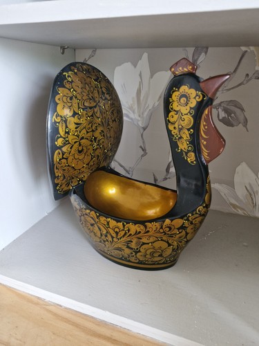 Russian folk art wooden hen - russian,
