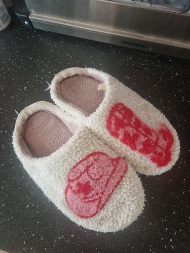 Cream pink cowgirl slippers - cream/pink,
