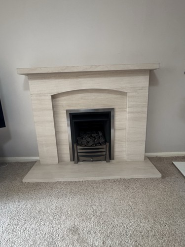 Portugese limestone fireplace - portugese,