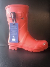 Joules Molly Mid Height Printed Women's Wellies -  UK5 Red Dogs