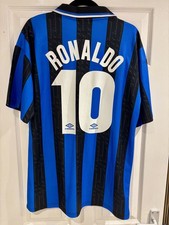 Umbro Inter Milan 1997/98 Retro Home Shirt RONALDO #10 Jersey Size Large BNWOT