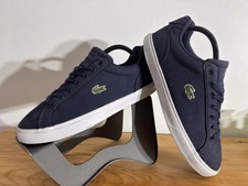 Lacoste Lerond Pro Low Profile Canvas Navy Trainers Size UK 8