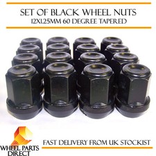 Alloy Wheel Nuts Black (16) 12x1.25 Bolts for Suzuki Carry [Mk10] 99-13