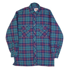 Vintage DICKIES Oversized Quilted Mens Lumberjack Jacket Blue 90s Plaid S