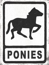 Ponies road warning sign