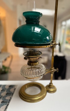 Antique oil lamp green vesta