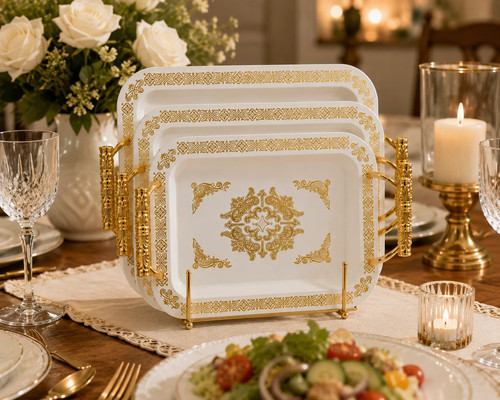 Premium 3pc serving - tray, set
