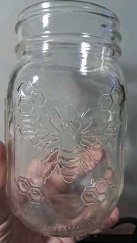 Ball mason jar embossed honey - jar,