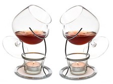 Large Brandy and Cognac Snifter Warmer Glass Gift Set 2x 400ml Crystal Glasses