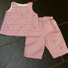 ARTHUR & FELICIE PURPLE EMBROIDERED FLOWER TOP & TROUSERS 18 MONTHS