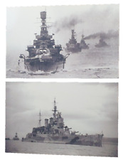 1134.  WWII. Royal Navy Battleship H.M.S. Renown x 2