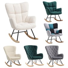 Linen/Velvet Wingback Rocking