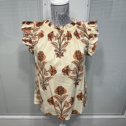 Thml cream floral top blouse - thml,