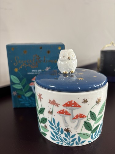 Secret garden owl jar new - garden,