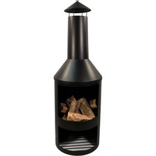 SAMUEL ALEXANDER Garden Log Burner Fire Pit w/ Log Store & Cover 1.4M - B83