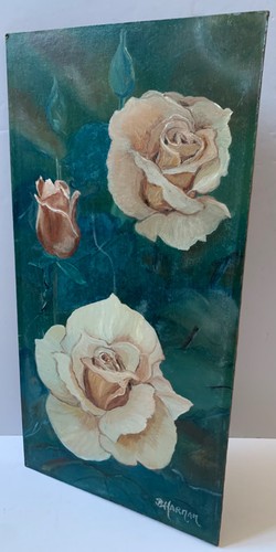 Vintage oil painting - vintage, flowers